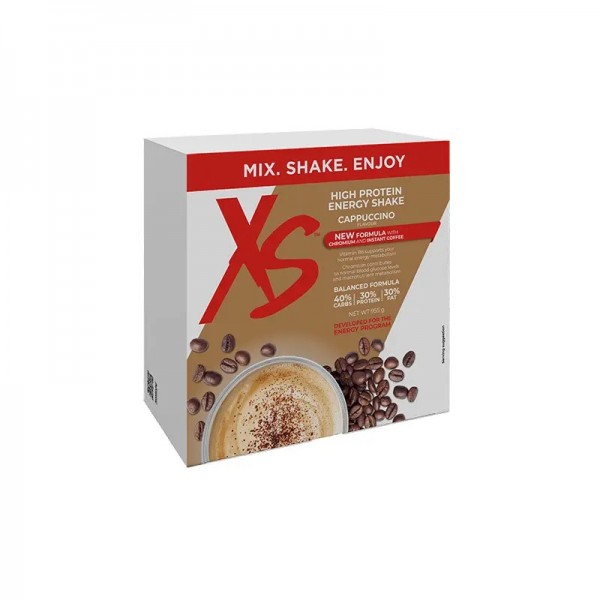 XS High Protein Energy Shake – Cappuccino-Geschmack - Beutel (68,2 g), 14 Beutel/Karton